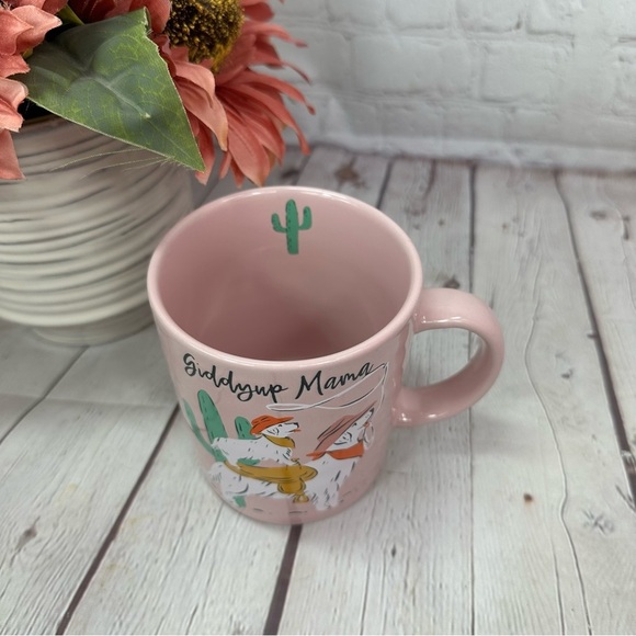 NWT prima design Giddyup Mama Pink Mug western cowgirl cactus saddle lasso - Picture 2 of 5